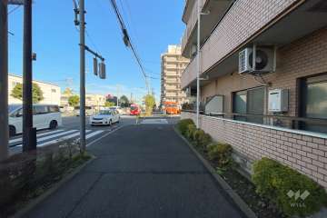 敷地西側の前面道路（南側から）