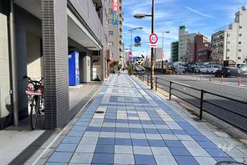 敷地の西側前面道路（北側から）