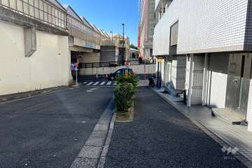 敷地の南東側前面道路（北東側から）