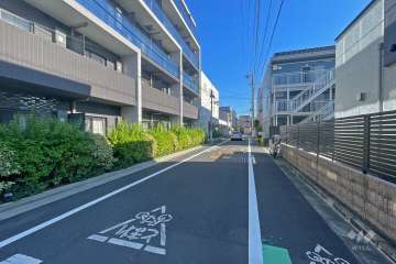 敷地西側の前面道路（北側から）