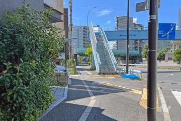 敷地の北西側前面道路は旧水戸街道沿いにあります（北東側から）。突き当りは都道501号線です。