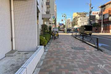 敷地北東側の前面道路（南東側から）
