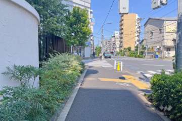 敷地北東側の前面道路（南東側から）