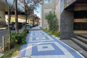 敷地の北側前面道路（西側から）