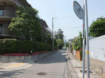 敷地東側の前面道路（南側から）