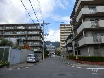 敷地西側の前面道路