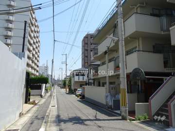 敷地北側の前面道路（西側から）
