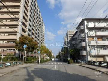 敷地南東側の前面道路