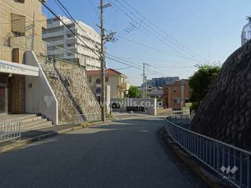 敷地西側の前面道路（北側から）