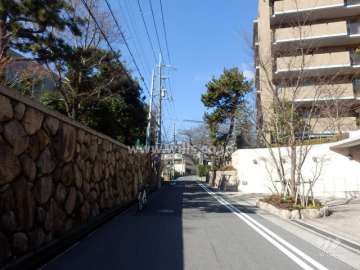 敷地西側の前面道路