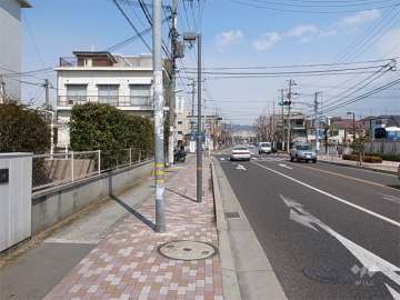 敷地の東側は中津浜線に面しています。