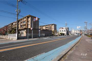 敷地東側の前面道路（南側から）