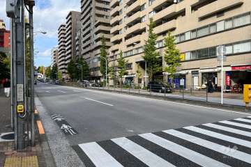 敷地西側の前面道路