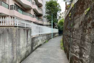 敷地の東側前面通路（南側から）