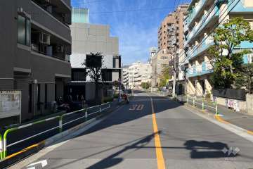 敷地の西側前面道路（南側から）