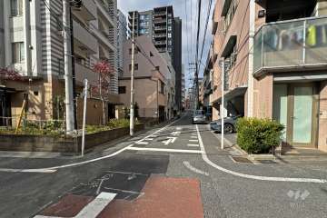 敷地の東側前面道路（南側から）
