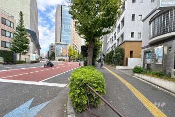 敷地北側の前面道路（西側から）