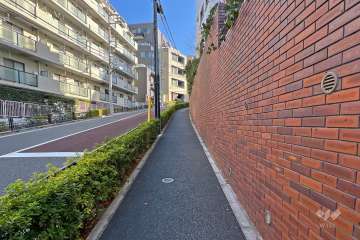 敷地の北東側前面道路（北西側から）