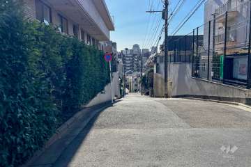 敷地北西側の前面道路（北東側から）