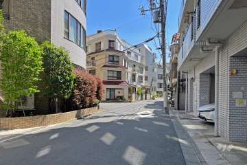 敷地の西側前面道路（北側から）