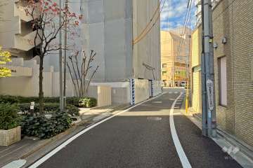 敷地北側の前面道路（東側から）