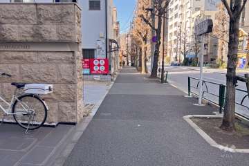 敷地東側の前面道路（南側から）