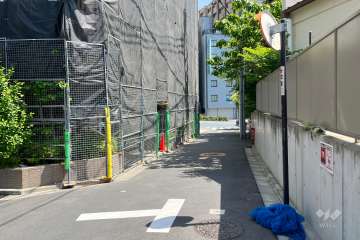 敷地南側の前面道路（西側から）