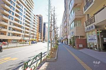敷地東側の前面道路（北側から）
