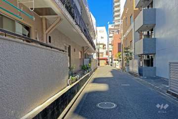 敷地の東側前面道路（南側から）