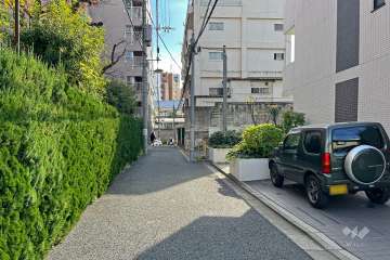 敷地の東側前面道路（北側から）