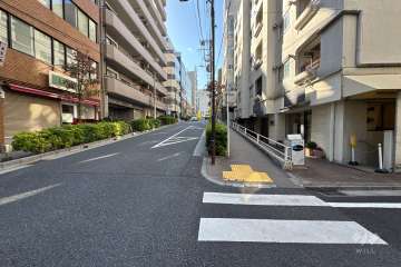 敷地の東側前面道路（北側から）