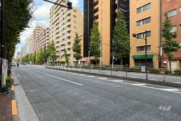 敷地西側の前面道路