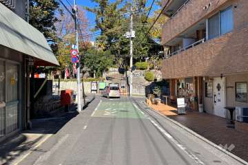 敷地西側の前面道路（南側から）
