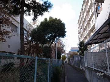 南棟南側の通路