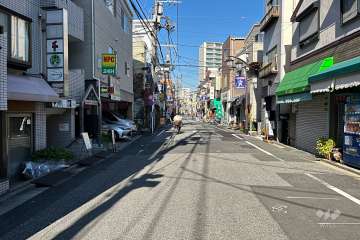 敷地の東側前面道路（南側から）