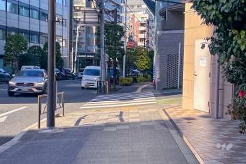 敷地南西側の前面道路（南東側から）