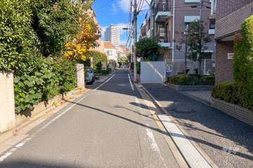 敷地北側の前面道路（西側から）