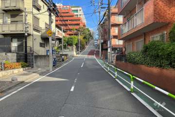 敷地の西側前面道路（南側から）