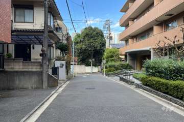 敷地の西側前面道路（南側から）