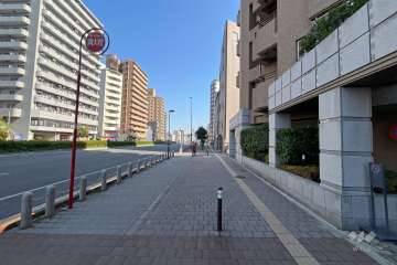 敷地北東側の前面道路（北西側から）