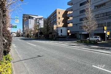 敷地の北西側前面道路（南西側から）