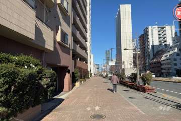 敷地の東側前面道路（南側から）