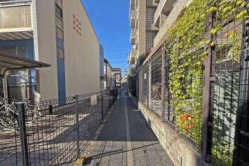 敷地の南側前面道路（東側から）