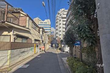 敷地の西側前面道路（南側から）