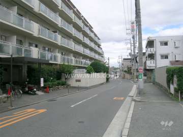 敷地の南側の道路。
