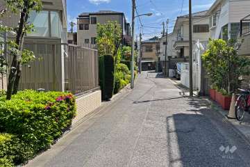 敷地の西側前面道路（北側から）
