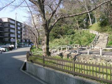 敷地の北東側には緑地があります。