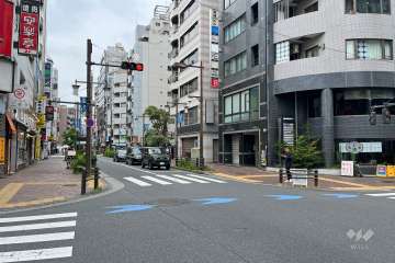 敷地の南側前面道路（東側から）