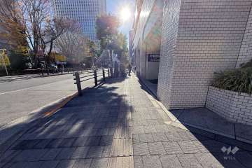 敷地東側の前面道路（北側から）