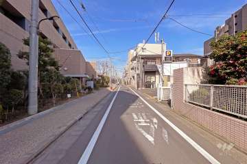 敷地西側の前面道路（南側から）